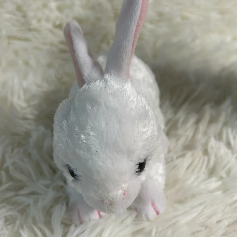 Ty Cotton White and Pink Plush Bunny Toy